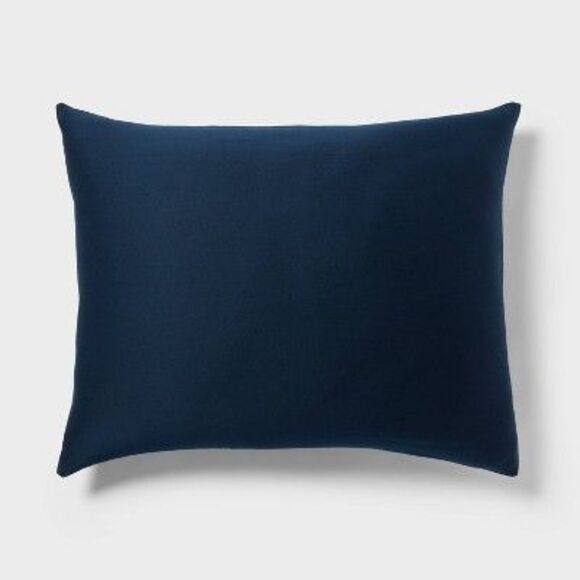 Threshold - King Mod Washed Cotton Sateen Duvet Cover and Sham Navy - Picture 4 of 4